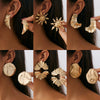 Metal Geometric Pleated Leaf Electroplated Women's Earrings
