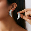 Metal Geometric Pleated Leaf Electroplated Women's Earrings
