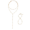 Metal Geometric Round Bead Chain Clavicle Necklace And Multilayer Bracelet Alloy Pendant Copper Material Electroplating Treatment