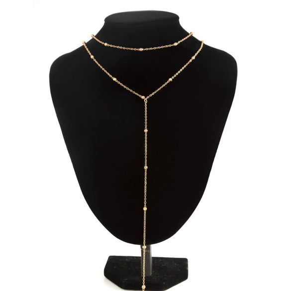 Metal Geometric Round Bead Chain Clavicle Necklace And Multilayer Bracelet Alloy Pendant Copper Material Electroplating Treatment