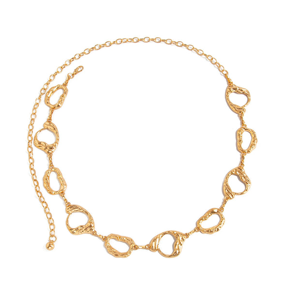 Metal Geometric Round Body And Waist Chain