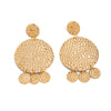 Metal Geometric Round Pendant Earrings Exaggerate Style Electroplating For Women