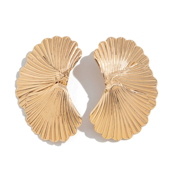 Metal Geometric Scallop Electroplating Women's Earrings