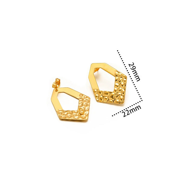 Metal Geometric Semiembossed Peach Heart Water Drop Jewelry Accessories Ear Pin Ear Stud Diy Pendant Earring Base With Electroplating