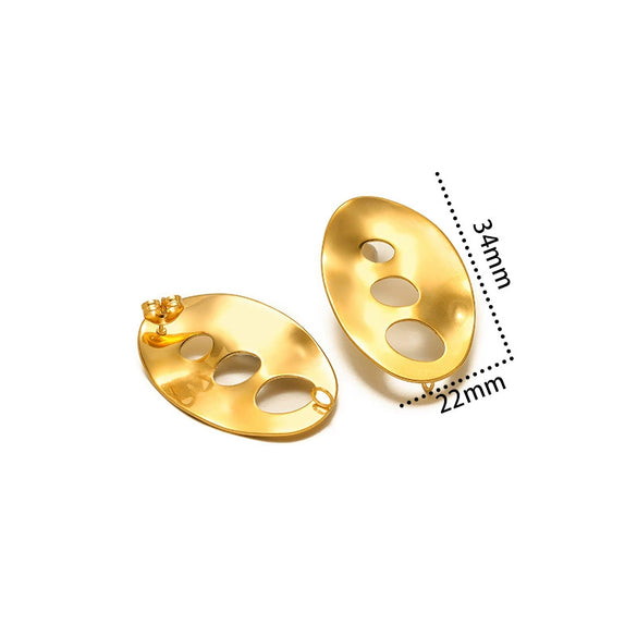 Metal Geometric Semiembossed Peach Heart Water Drop Jewelry Accessories Ear Pin Ear Stud Diy Pendant Earring Base With Electroplating