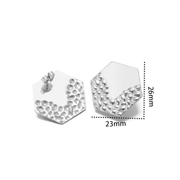 Metal Geometric Semiembossed Peach Heart Water Drop Jewelry Accessories Ear Pin Ear Stud Diy Pendant Earring Base With Electroplating