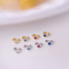 Metal Geometric Single Zirconium Small Ear Buckle Ear Bone Earrings For Women Electroplated