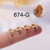 Metal Geometric Single Zirconium Small Ear Buckle Ear Bone Earrings For Women Electroplated