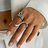 Metal Geometric Snakeshaped Spring Buckle Opening Bracelet For Women With Electroplating Treatment