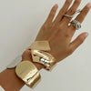 Metal Geometric Snakeshaped Spring Buckle Opening Bracelet For Women With Electroplating Treatment