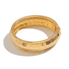 Metal Geometric Spring Buckle Open Bracelet With Electroplating