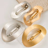 Metal Geometric Spring Clip Hair Accessories Electroplating Oval Hollow Light Luxury Style