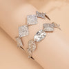 Metal Geometric Square Pleated Bracelet With Electroplating And Knocking Pattern For Women