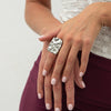 Metal Geometric Square Pleated Hiphop Style Women's Ring With Electroplating
