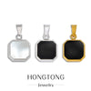 Metal Geometric Square Stainless Steel Dripping Oil Pendant Necklace