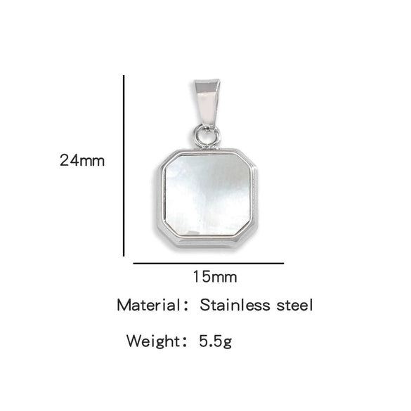 Metal Geometric Square Stainless Steel Dripping Oil Pendant Necklace