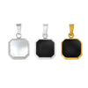 Metal Geometric Square Stainless Steel Dripping Oil Pendant Necklace