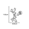 Metal Geometric Style Electroplating Stainless Steel Ear Studs For Women