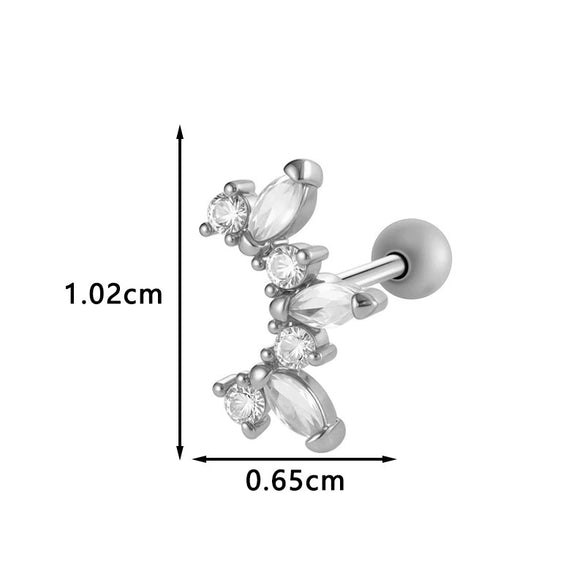 Metal Geometric Style Electroplating Stainless Steel Ear Studs For Women