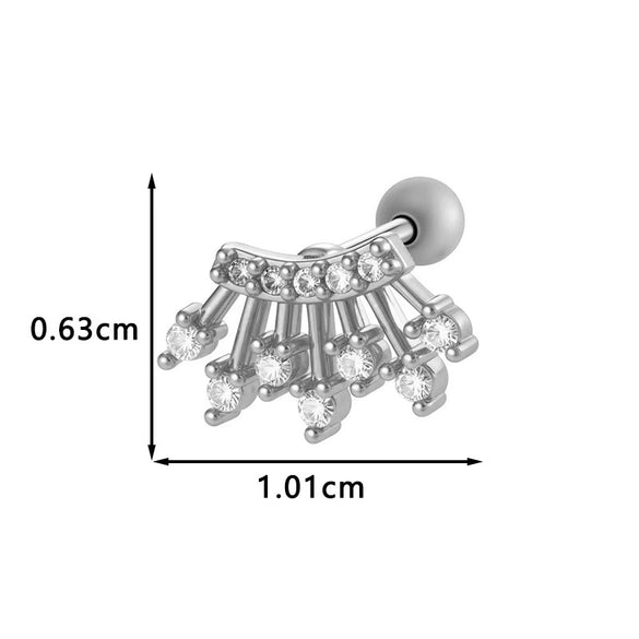 Metal Geometric Style Electroplating Stainless Steel Ear Studs For Women