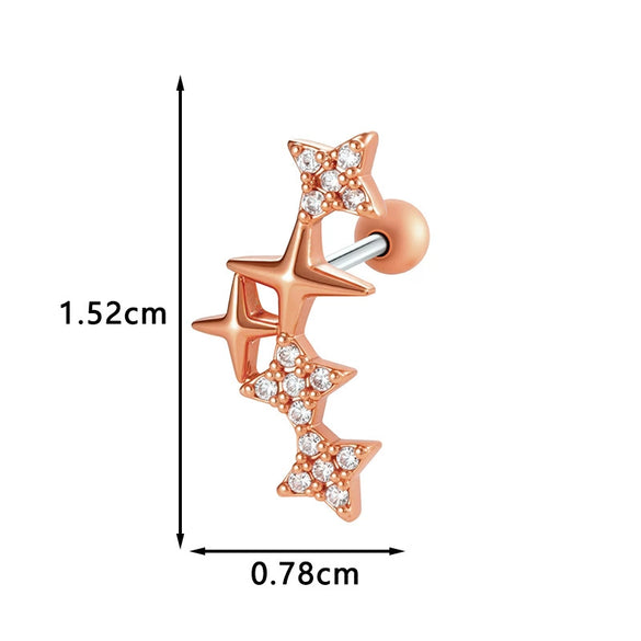 Metal Geometric Style Electroplating Stainless Steel Ear Studs For Women
