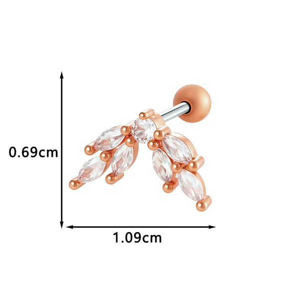 Metal Geometric Style Electroplating Stainless Steel Ear Studs For Women