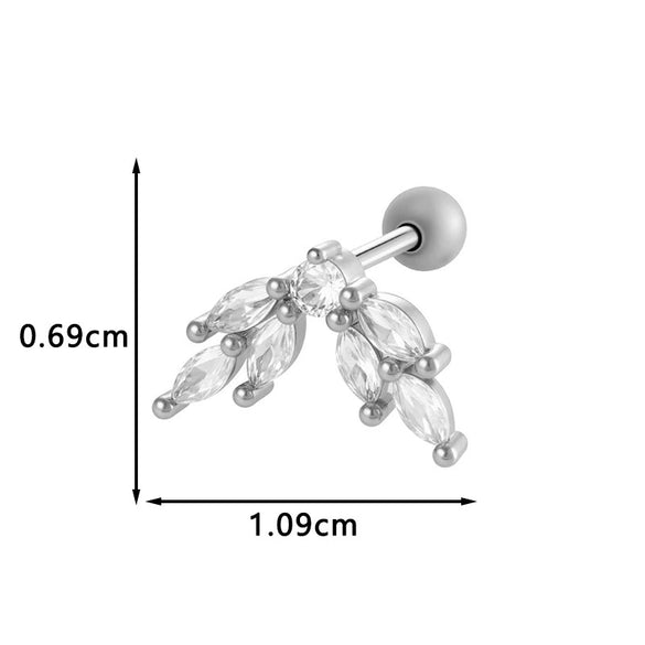 Metal Geometric Style Electroplating Stainless Steel Ear Studs For Women
