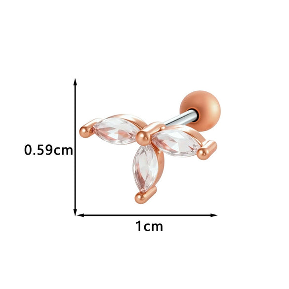 Metal Geometric Style Electroplating Stainless Steel Ear Studs For Women
