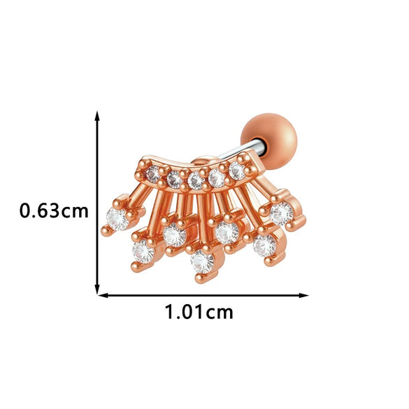 Metal Geometric Style Electroplating Stainless Steel Ear Studs For Women