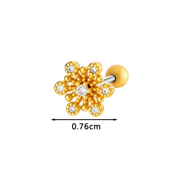 Metal Geometric Style Electroplating Stainless Steel Ear Studs For Women