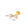 Metal Geometric Style Inner Thread Flat Bottom Rod Love Butterfly Lip Nail Ear Bone Nail Piercing Jewelry For Women With Electroplating Treatment