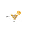 Metal Geometric Style Inner Thread Flat Bottom Rod Love Butterfly Lip Nail Ear Bone Nail Piercing Jewelry For Women With Electroplating Treatment