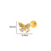 Metal Geometric Style Inner Thread Flat Bottom Rod Love Butterfly Lip Nail Ear Bone Nail Piercing Jewelry For Women With Electroplating Treatment