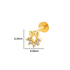 Metal Geometric Style Inner Thread Flat Bottom Rod Love Butterfly Lip Nail Ear Bone Nail Piercing Jewelry For Women With Electroplating Treatment