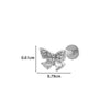 Metal Geometric Style Inner Thread Flat Bottom Rod Love Butterfly Lip Nail Ear Bone Nail Piercing Jewelry For Women With Electroplating Treatment