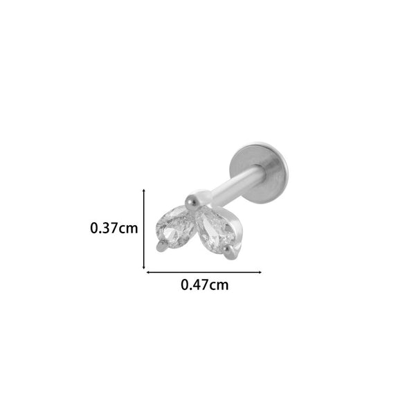 Metal Geometric Style Inner Thread Flat Bottom Rod Love Butterfly Lip Nail Ear Bone Nail Piercing Jewelry For Women With Electroplating Treatment