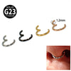 Metal Geometric Style Stainless Steel Sharp Cone Closed Nose Ring Round Lip Ring Ear Bone Ring With Three Layer Electroplating And Diamond Treatment