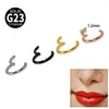 Metal Geometric Style Stainless Steel Sharp Cone Closed Nose Ring Round Lip Ring Ear Bone Ring With Three Layer Electroplating And Diamond Treatment