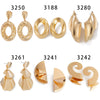 Metal Geometric Texture Hollow Electroplated Women's Earrings