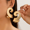 Metal Geometric Texture Hollow Electroplated Women's Earrings
