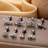 Metal Geometric Titanium Steel Screw Ball Piercing Ear Nail Earrings With Electroplating For Women