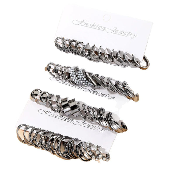 Metal Geometric Twist Chain Earrings Electroplated Minimalist Style For Women