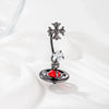 Metal Geometric Type Zirconia Set Pendant Piercing Earrings For Women