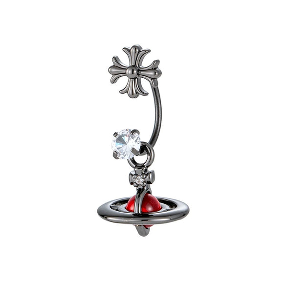 Metal Geometric Type Zirconia Set Pendant Piercing Earrings For Women