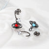 Metal Geometric Type Zirconia Set Pendant Piercing Earrings For Women