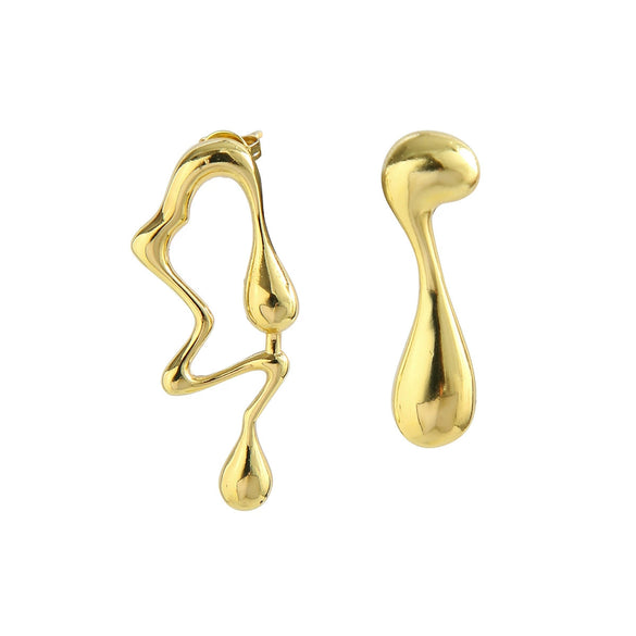 Metal Geometric U Shape Drop Earrings With Electroplating
