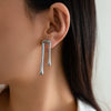 Metal Geometric U Shape Drop Earrings With Electroplating