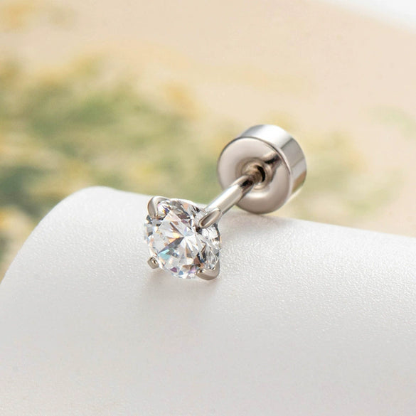 Metal Geometric Zircon Earrings With Eight Heart And Eight Arrows And Fashion Style