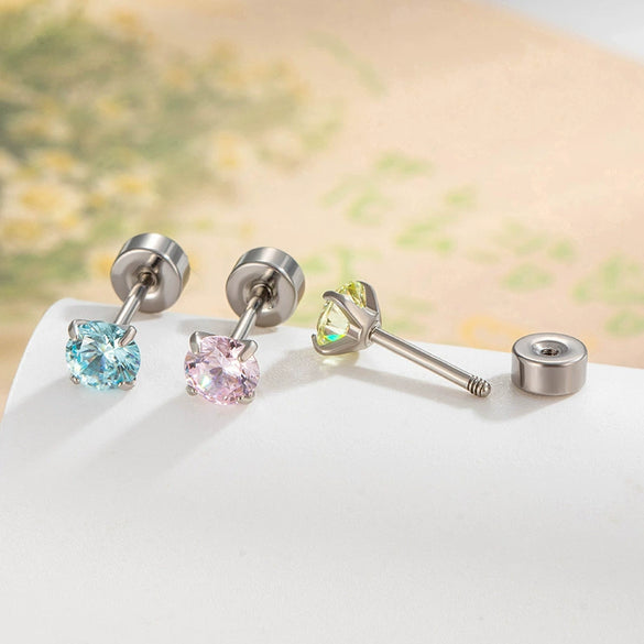 Metal Geometric Zircon Earrings With Eight Heart And Eight Arrows And Fashion Style