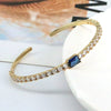 Metal Geometric Zircon Open Bracelet For Women